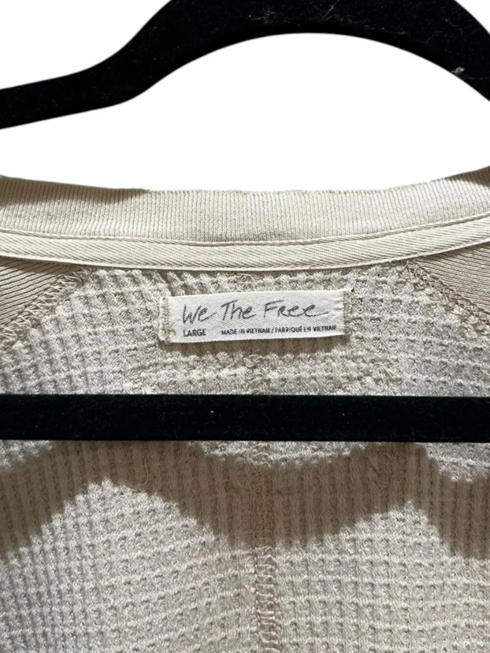 Free People We The People Owen Thermal Top in Cream Beige